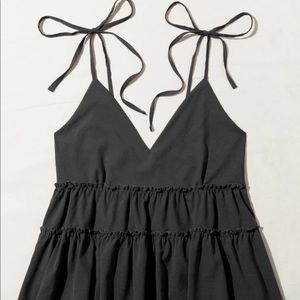 Black Ruffled Cami Top